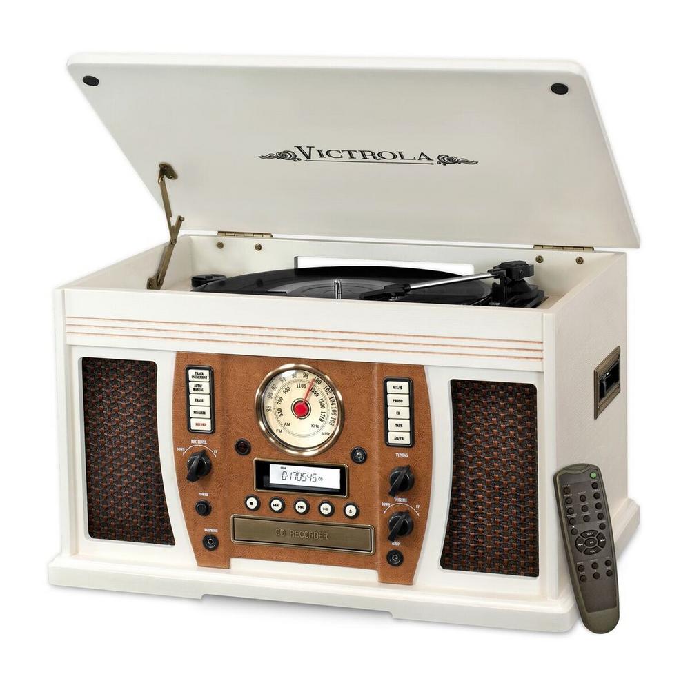 Victrola Vintage Wooden Bluetooth Radio With Cd Player Tv