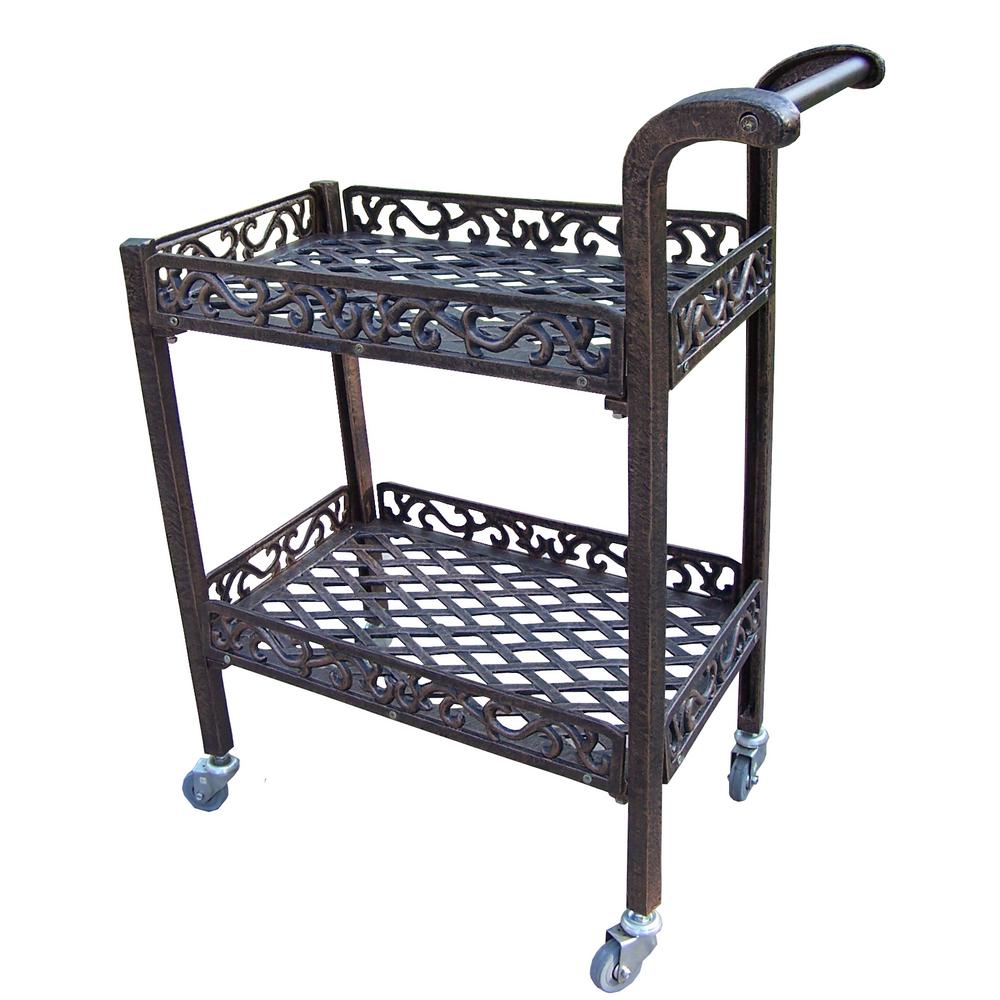 Serving Carts Outdoor Bar Furniture The Home Depot Mississippi Cast Aluminum Service Cart