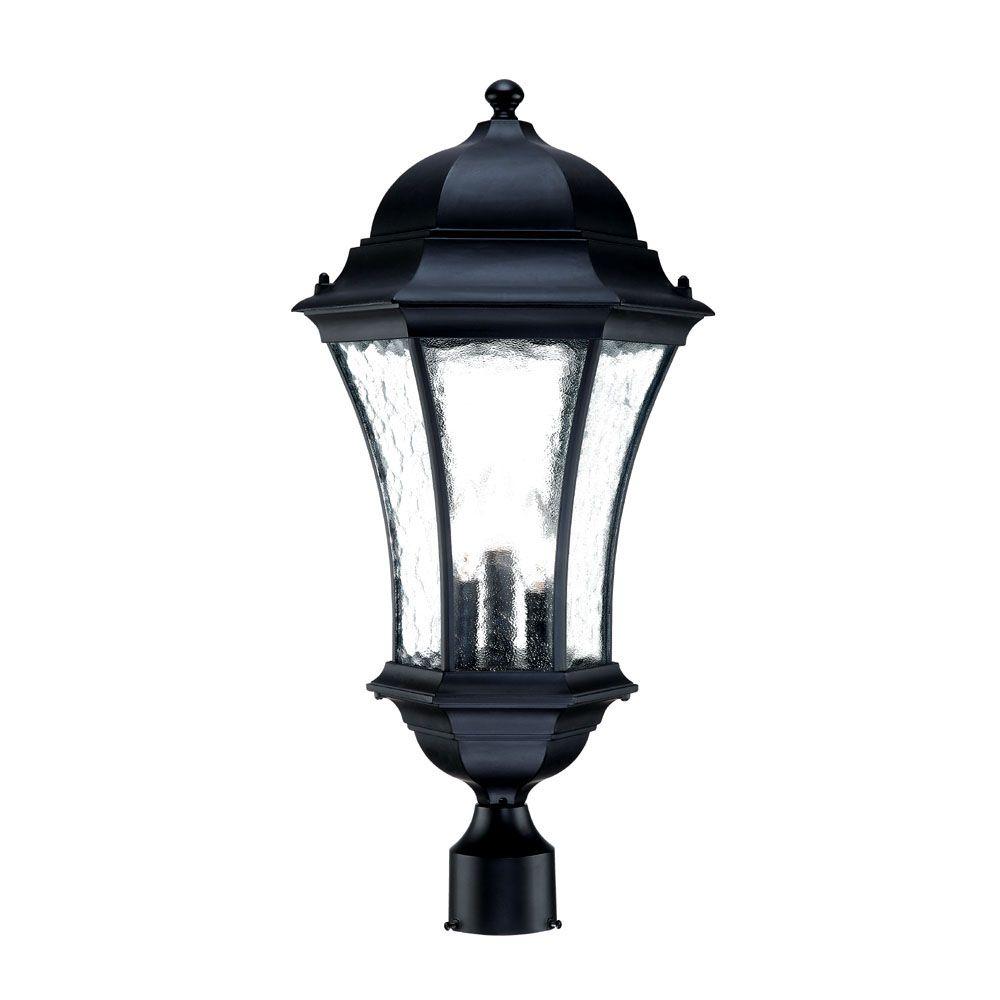 Acclaim Lighting Waverly Collection 3-Light Outdoor Matte Black Post ...