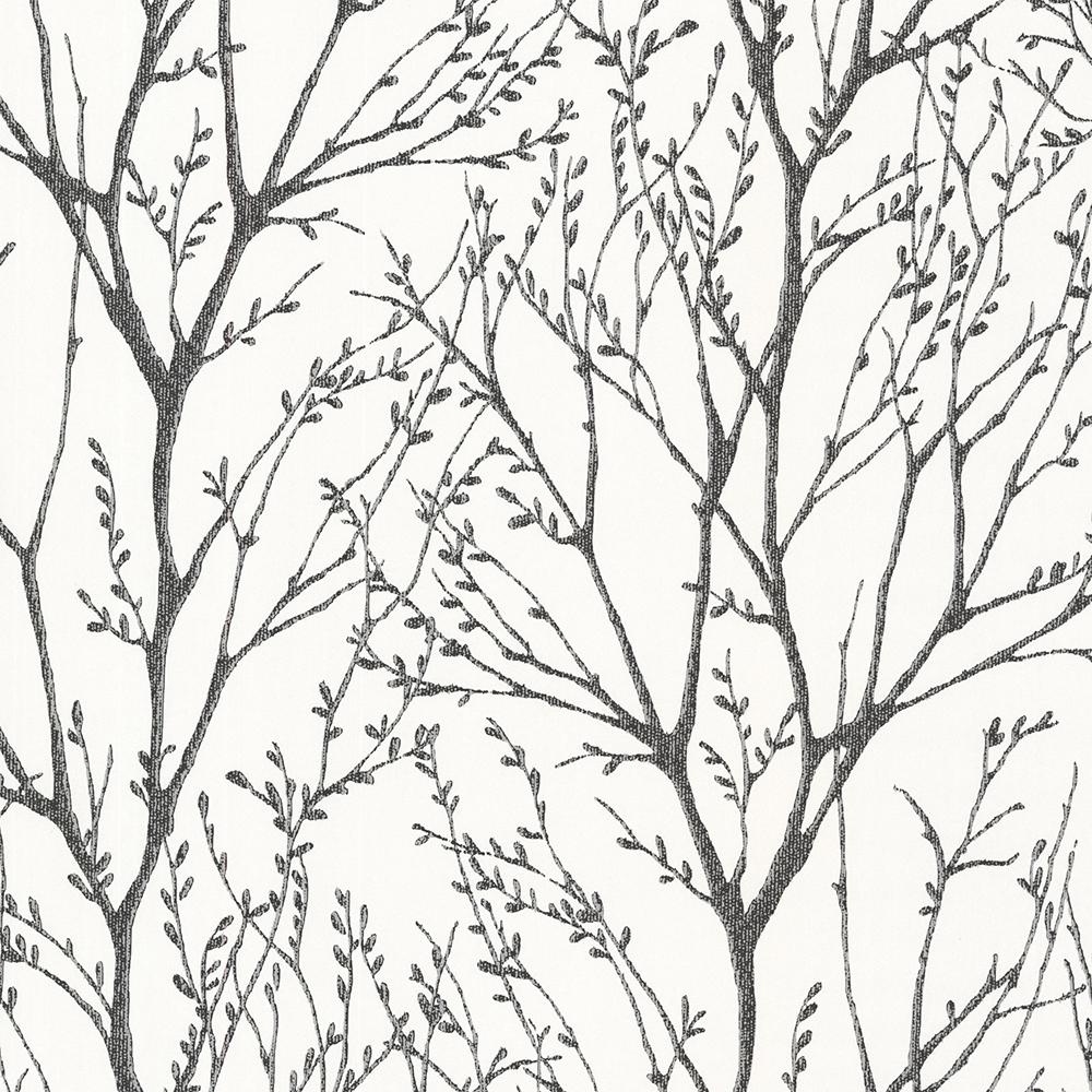 56.4 sq. ft. Delamere Black Tree Branches Wallpaper253220424 The