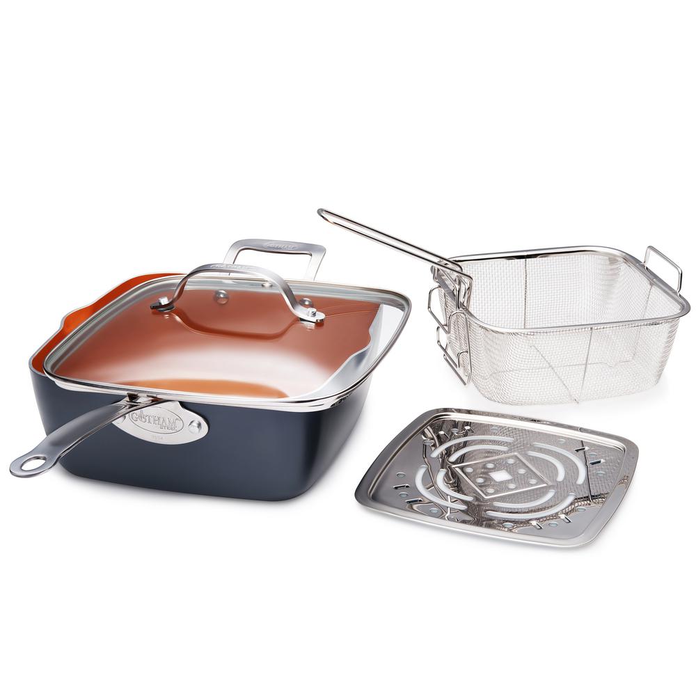 non stick frying pan set with lids