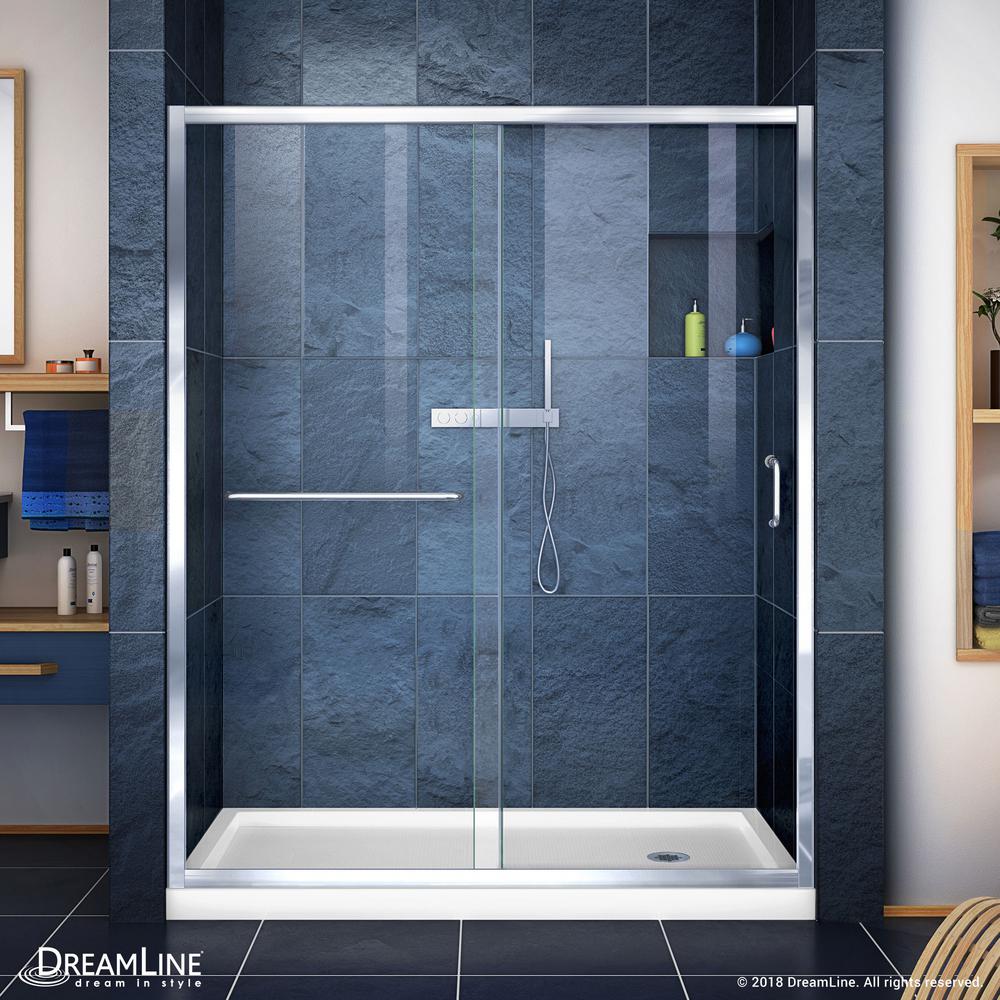 Dreamline Infinity Z 30 In X 60 In Semi Frameless Sliding Shower