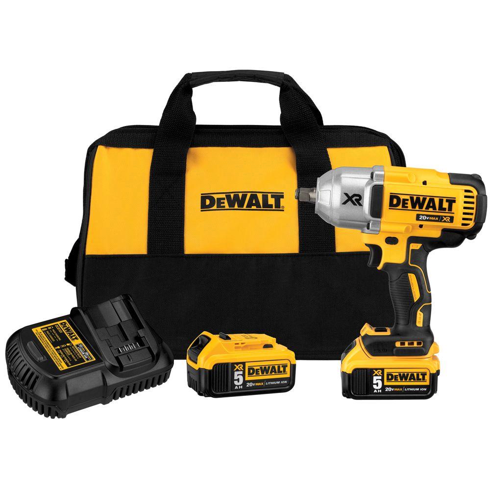 Dewalt Volt Max Xr Lithium Ion Cordless In Impact Wrench Kit With Hog Ring Anvil