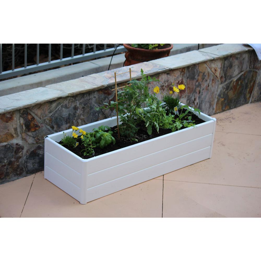 Nuvue 44 5 In L X 16 W 11 H White Pvc Terrace Box Raised Garden Bed 26005 The Home Depot - Home Depot Garden Bed Liner Nuvue 44 5 In L X 16 W 11 H White Pvc Terrace Box Raised Garden Bed 26005 The Home Depot - Home Depot Garden Bed Liner