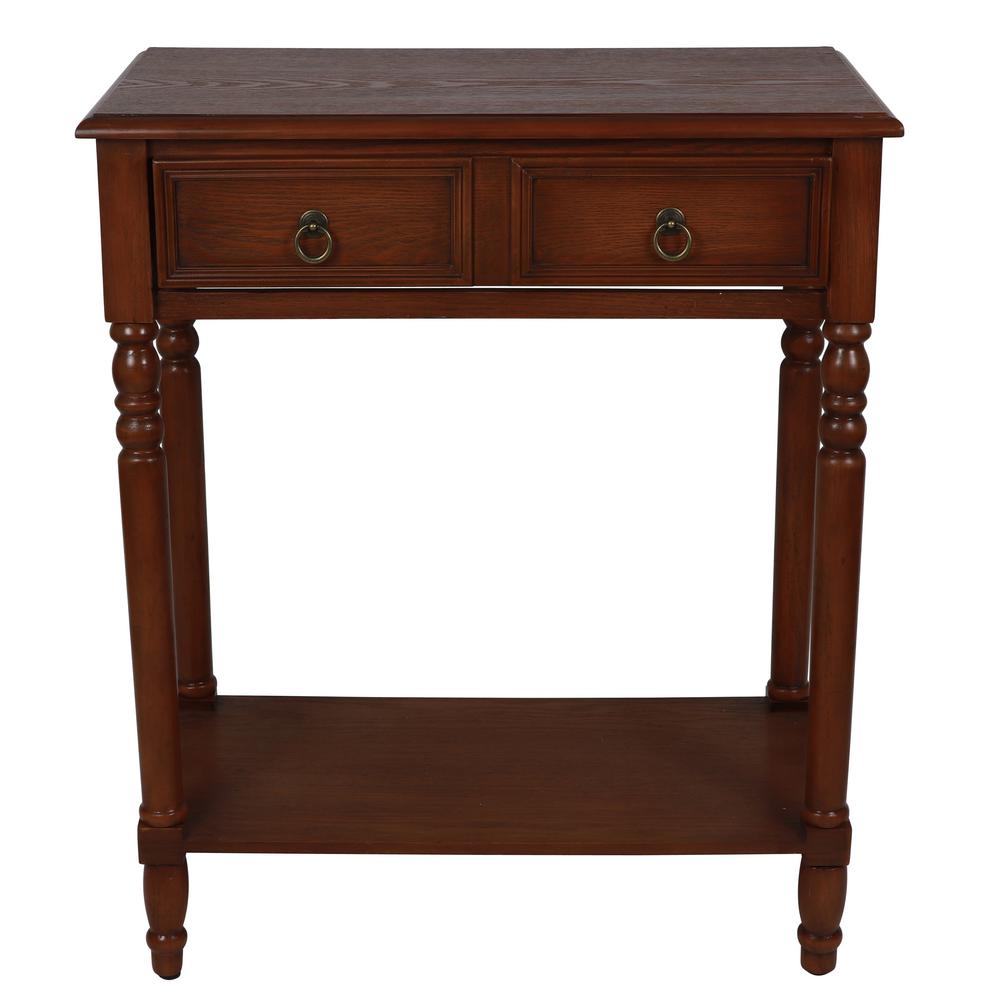Decor Therapy Simplicity Walnut Half Round Console Table Fr1478