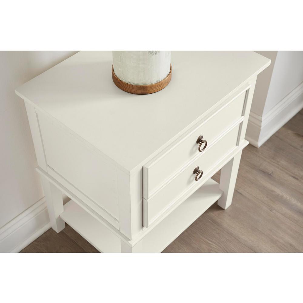 Stylewell Grantley 2 Drawer Ivory Wood Nightstand 22 In W X 25 2