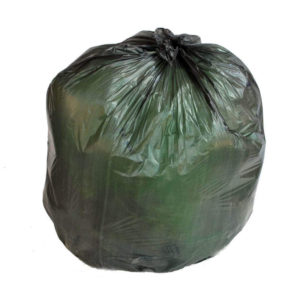 PlasticMill 12-16 Gallon, High Density, Black, 8 Micron, 24x33, 1000 Bags/Case, Garbage Bags / Trash Can Liners.