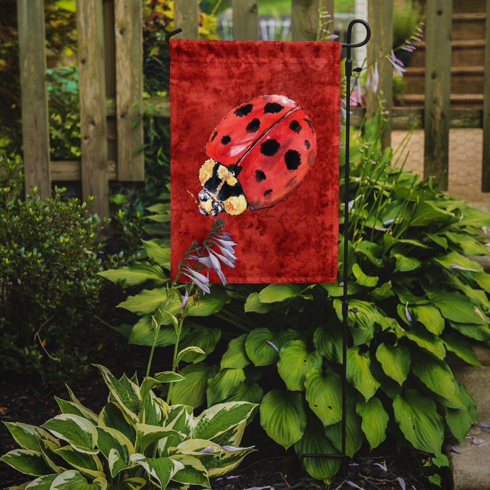 Caroline S Treasures 11 In X 15 1 2 In Polyester Lady Bug On Deep Red 2 Sided 2 Ply Garden Flag 8870gf The Home Depot