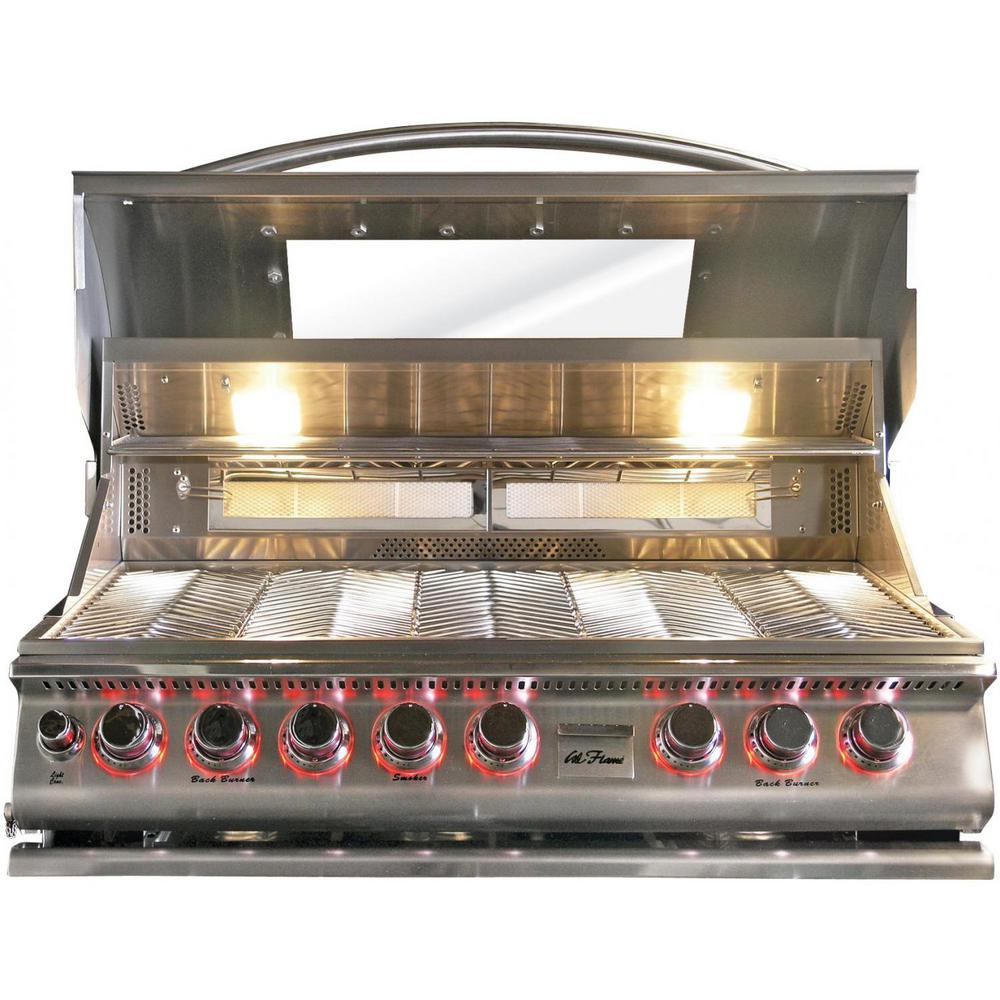 Cal Flame 5 Burner Built In Propane Gas Grill Stainless Steel Top Cal Flame 5 Burner Built In Propane Gas Grill Stainless Steel Top Gun Convection With Rotisserie Bbq19875ctg The Home Depot