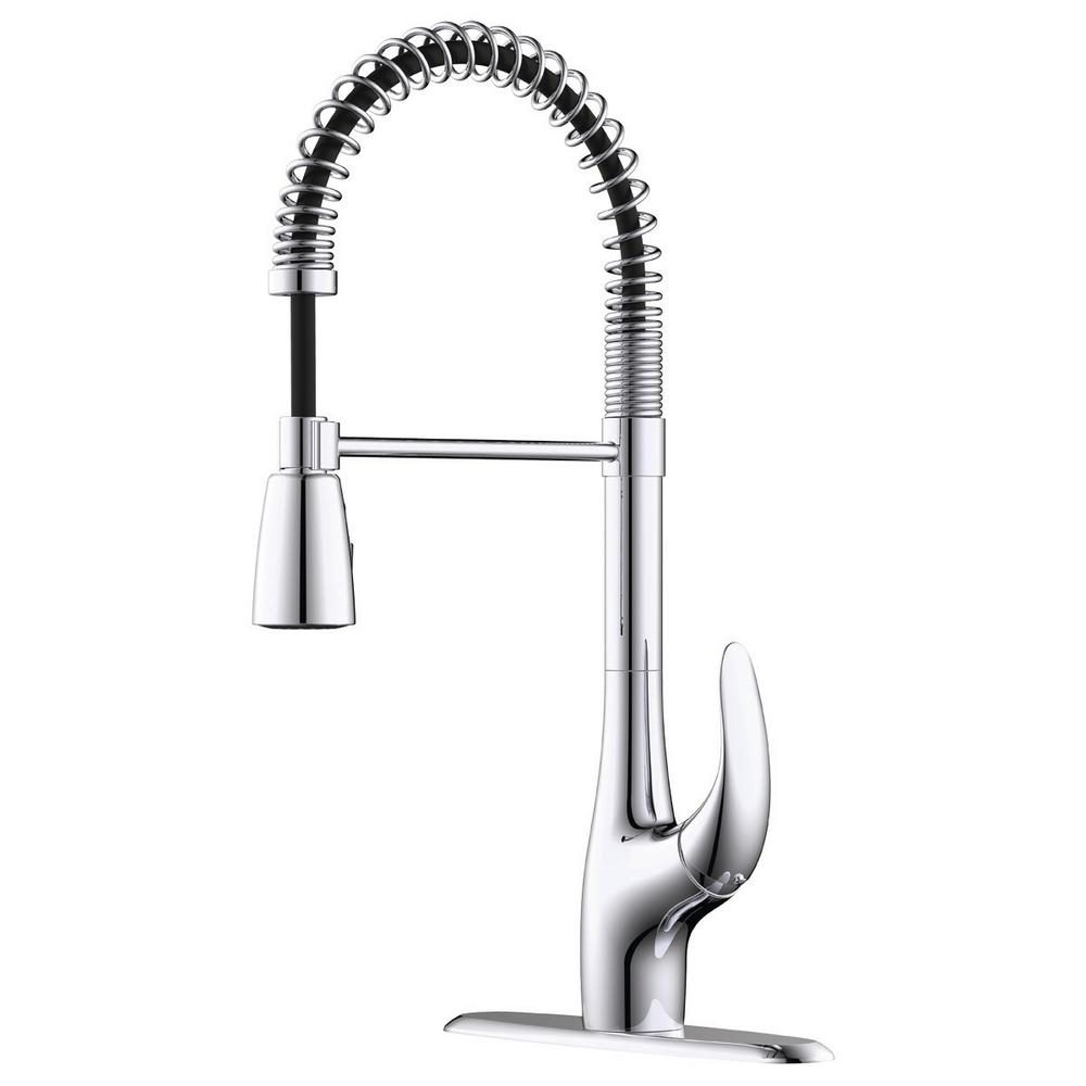 Tosca 2Handle WallMount PullDown Sprayer Kitchen Faucet in Chrome