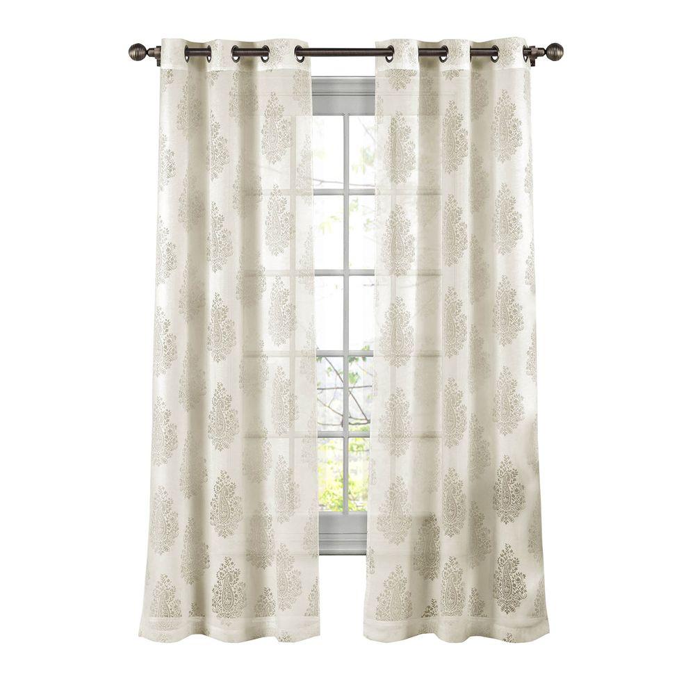 Window Elements Sheer Penelope Cotton Blend Burnout Sheer 84 In L