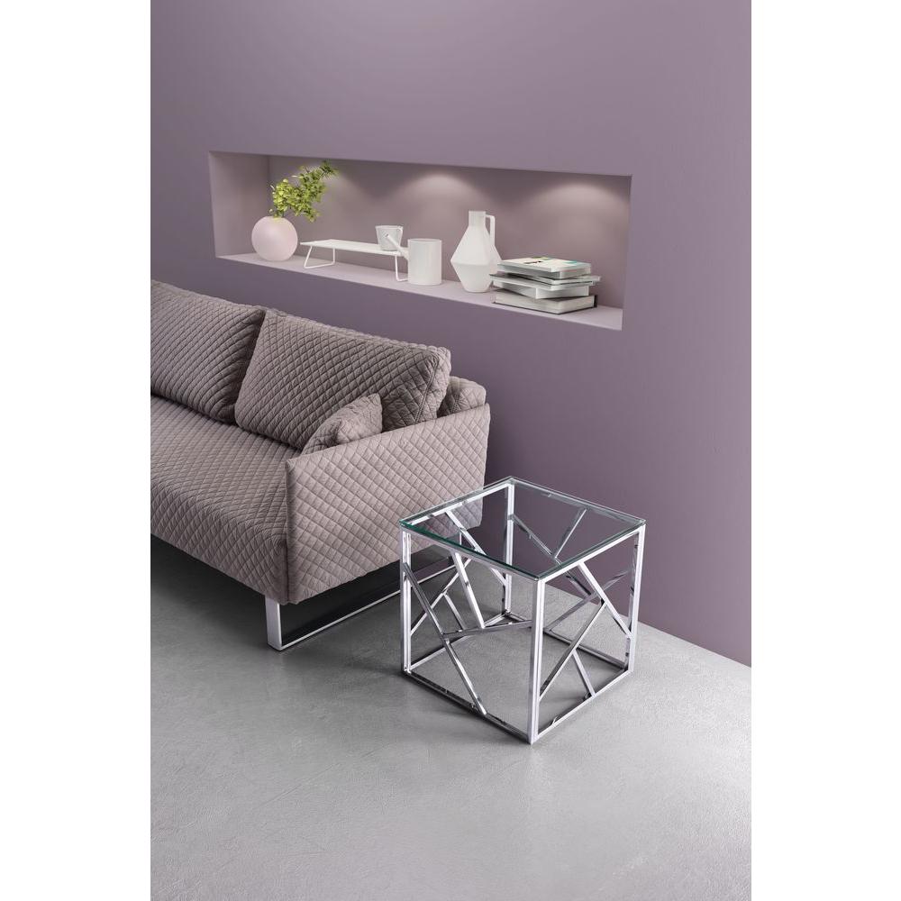 ZUO Cage Rose Gold Glass Top Side Table100182 The Home Depot