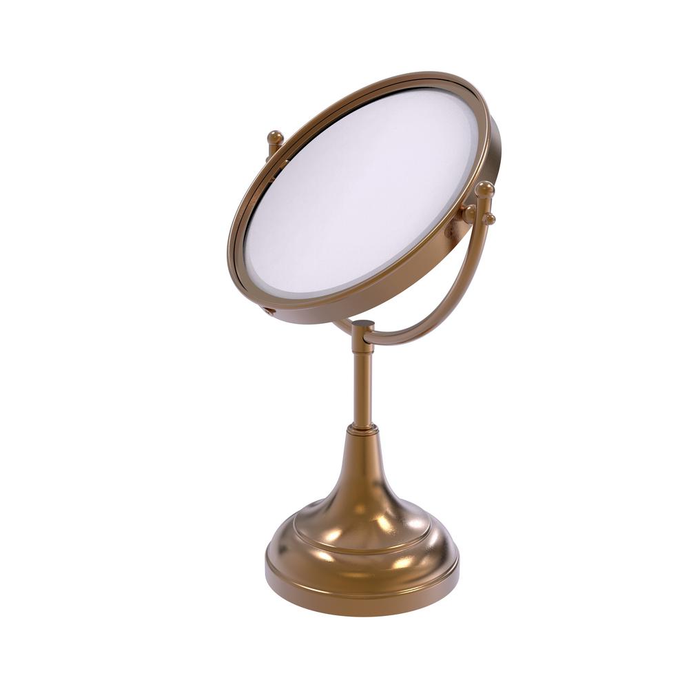 Allied Brass 8 In X 15 Vanity Top Free Standing Makeup Mirror 2x Magnification Brushed Bronze
