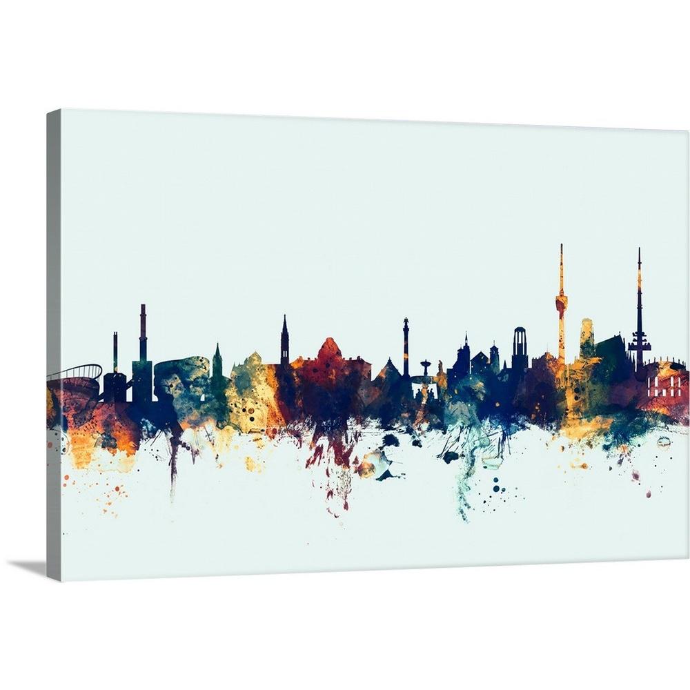 Atlanta Georgia Watercolor Skyline Wall Art Home Decor Poster UNFRAMED