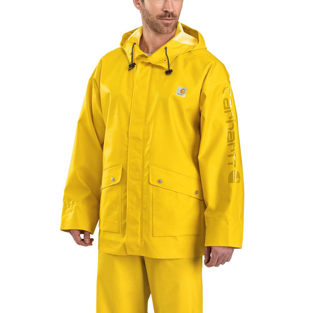 Hooded Work Rain Jacket Coat West Chester Premium Polyester Yellow L Large for sale online 