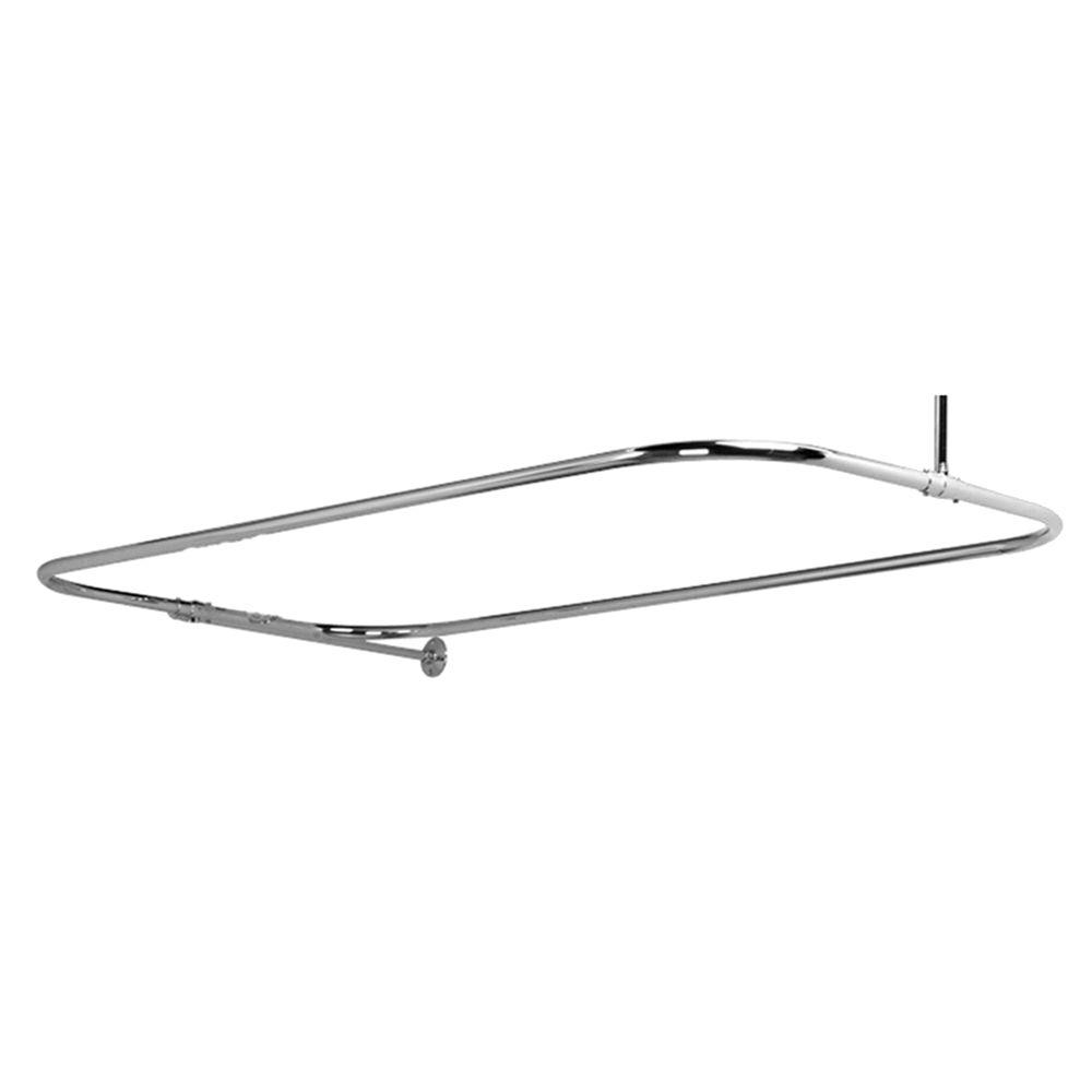 Rectangle Shower Curtain Rods Accessories The Home Depot Rectangle Shower Curtain Rods