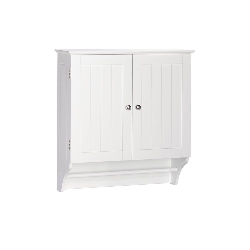 Riverridge Home Ashland 23 4 5 In W X 25 2 5 In H X 8 43 50 In D 2 Door Bathroom Storage Wall Cabinet In White 06 084 The Home Depot
