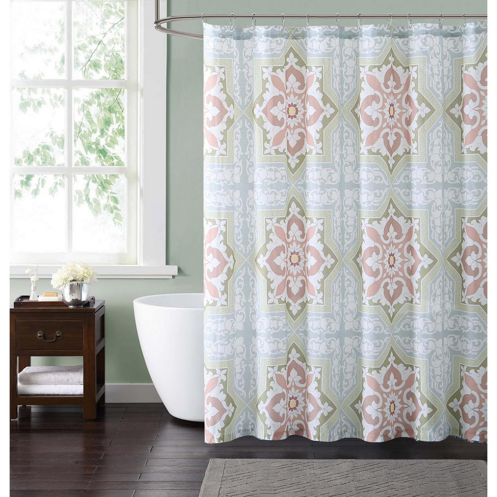 interDesign Shower Curtain in White with Green Leaves-35630 - The Home ...