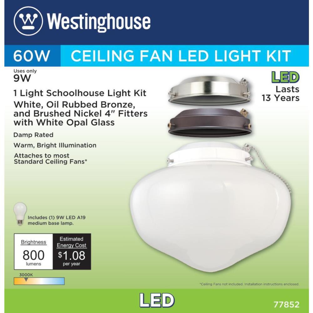 Westinghouse 1 Light Led Schoolhouse Ceiling Fan Light Kit