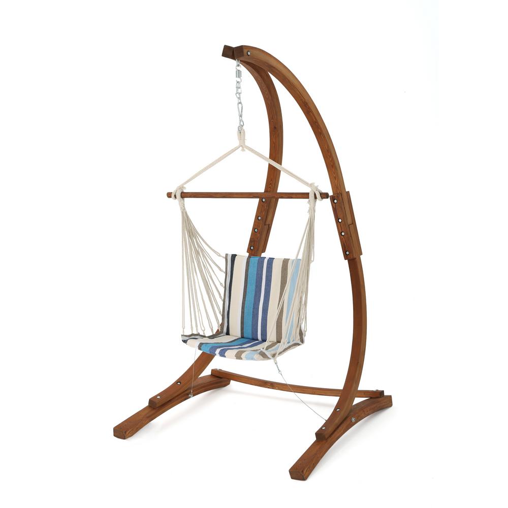 Noble House Griffith 47 25 In Quilted Hammock Chair With Stand In