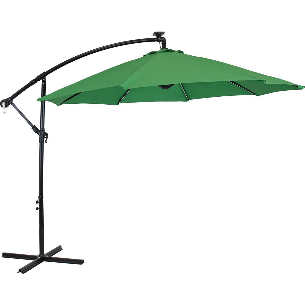 Sunnydaze Decor 9.6 ft. Offset Cantilever Patio Umbrella with Solar LED