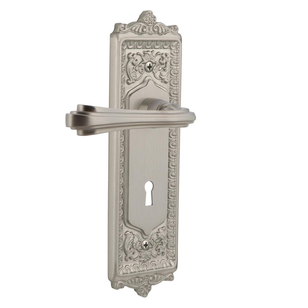 Nostalgic Warehouse Egg Dart Plate Satin Nickel Double Dummy