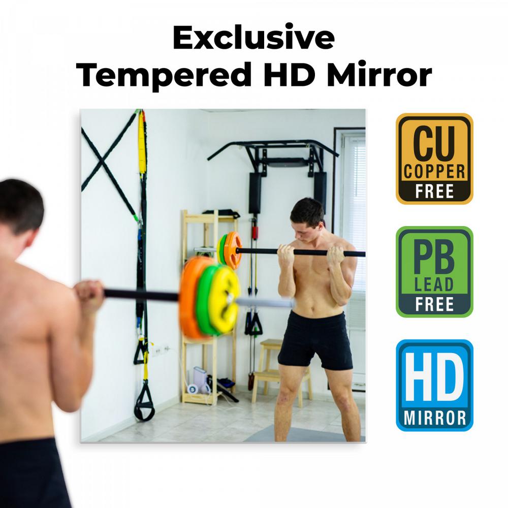 Fab Glasirror Hd Tempered Wall Mirror Kit For Gym And Studio 48 X 72 Inches With Safety Backing Gm48x72 The Home Depot Fab Glasirror Hd Tempered Wall, Large Mirror For Wall Gym