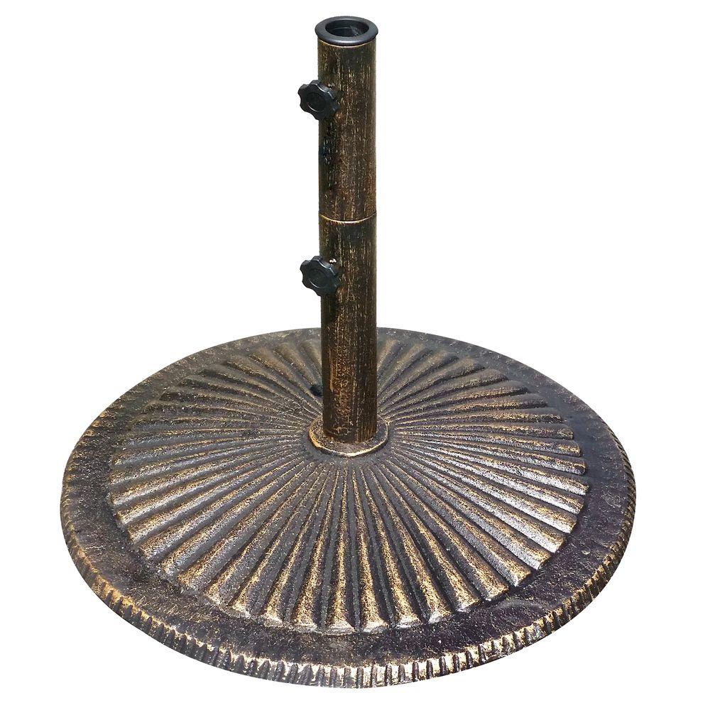 Island Umbrella 80 Lb Classic Cast Iron Patio Umbrella Base In Bronze Nu5408 The Home Depot