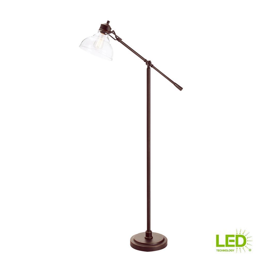 Hampton Bay 54 5 In Oil Rubbed Bronze Counter Balance Floor Lamp 20045 001 The Home Depot