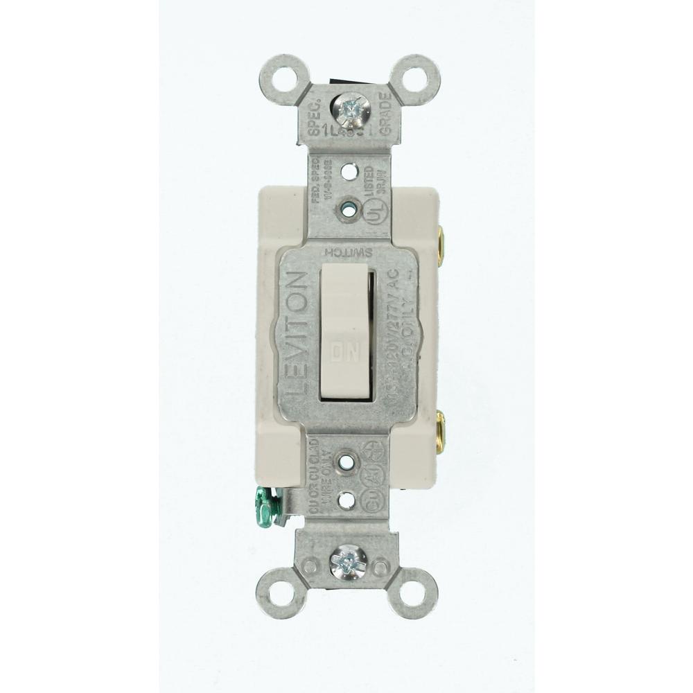 Leviton 15 Amp Commercial Grade Single Pole Toggle Switch