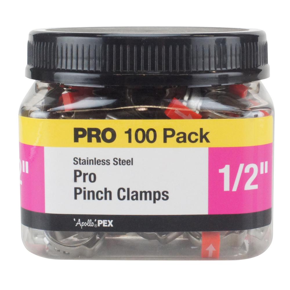 Apollo 1/2 in. Stainless Steel PEX Barb Pro Pinch Clamp Jar (100Pack