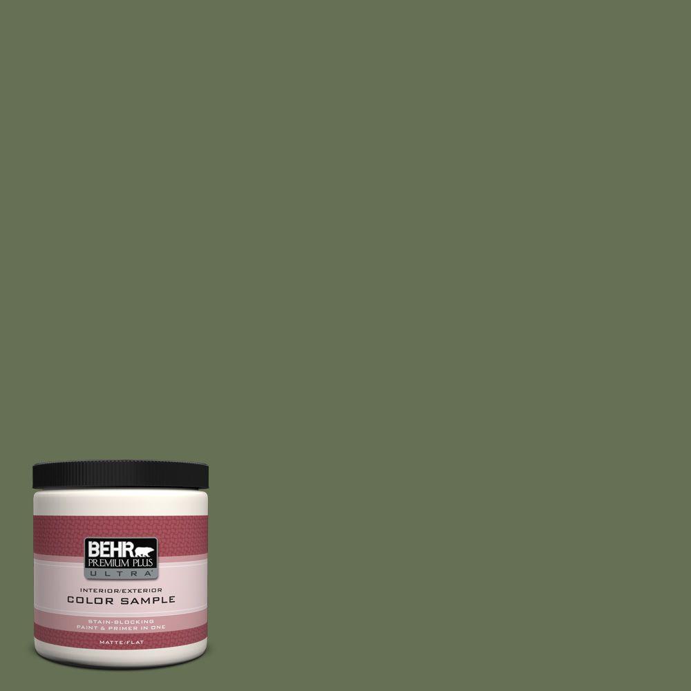 Behr Premium Plus Ultra 8 Oz Pmd 46 French Tarragon Matte Interior Pmd 46 French Tarragon Matte Interior Exterior Paint And Primer In One Sample