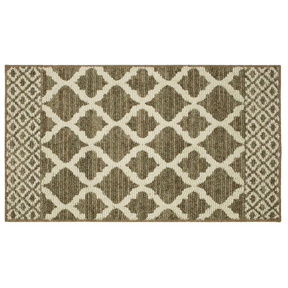 Mohawk Home Modern Basics Moroccan Lattice Dark Khaki Cream 8 Ft X 10 Area Rug