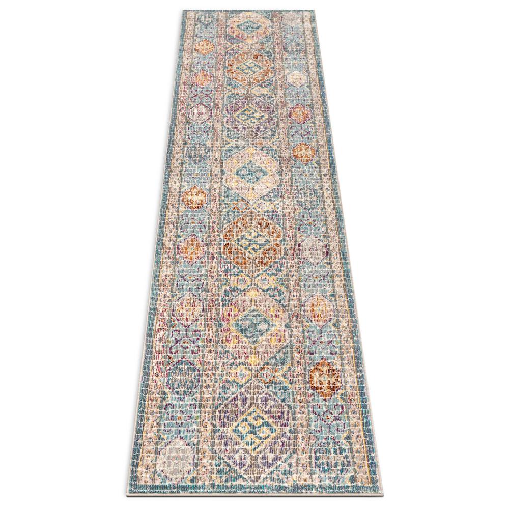 Well Woven Allure Eden Blue Vintage Pastel Southwestern 2 Ft 7 In X 9 Ft 10 In Runner Rug Ae 84 2l The Home Depot