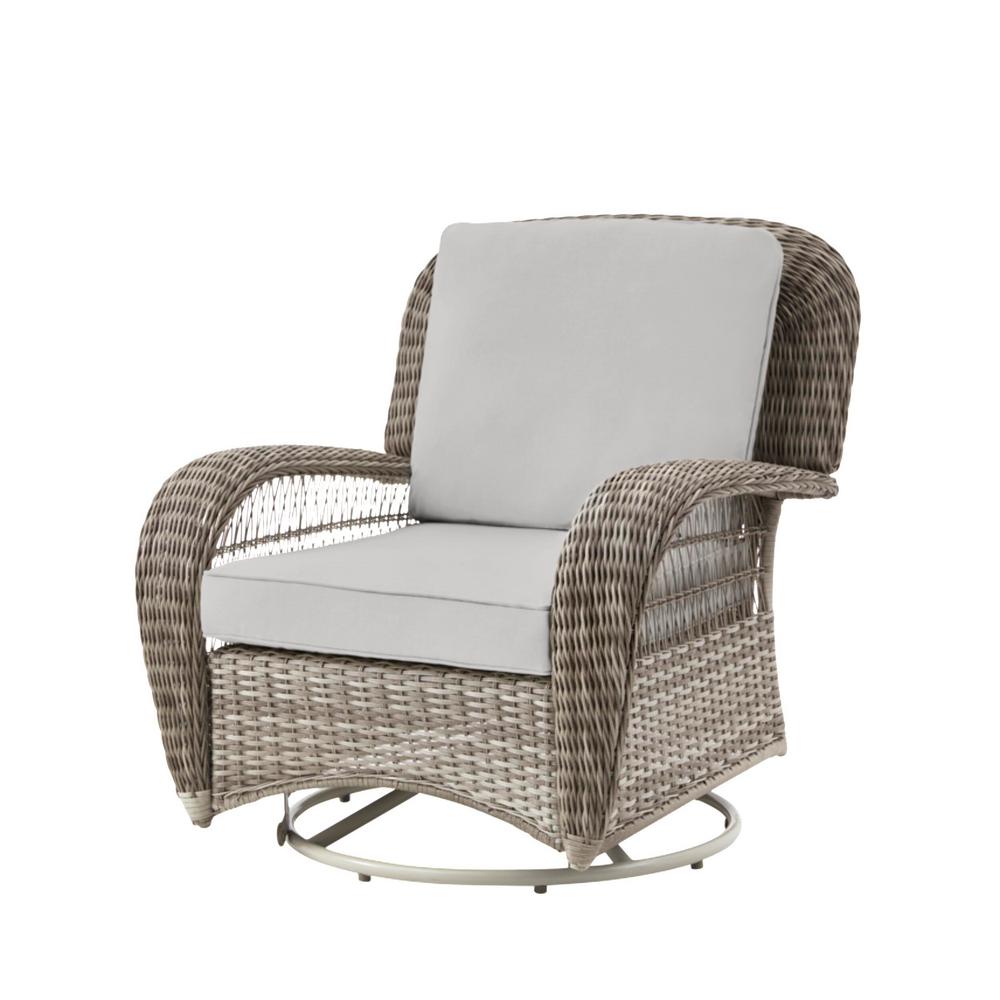 Gray Wicker Swivel Rocker Patio Chairs Patio Furniture