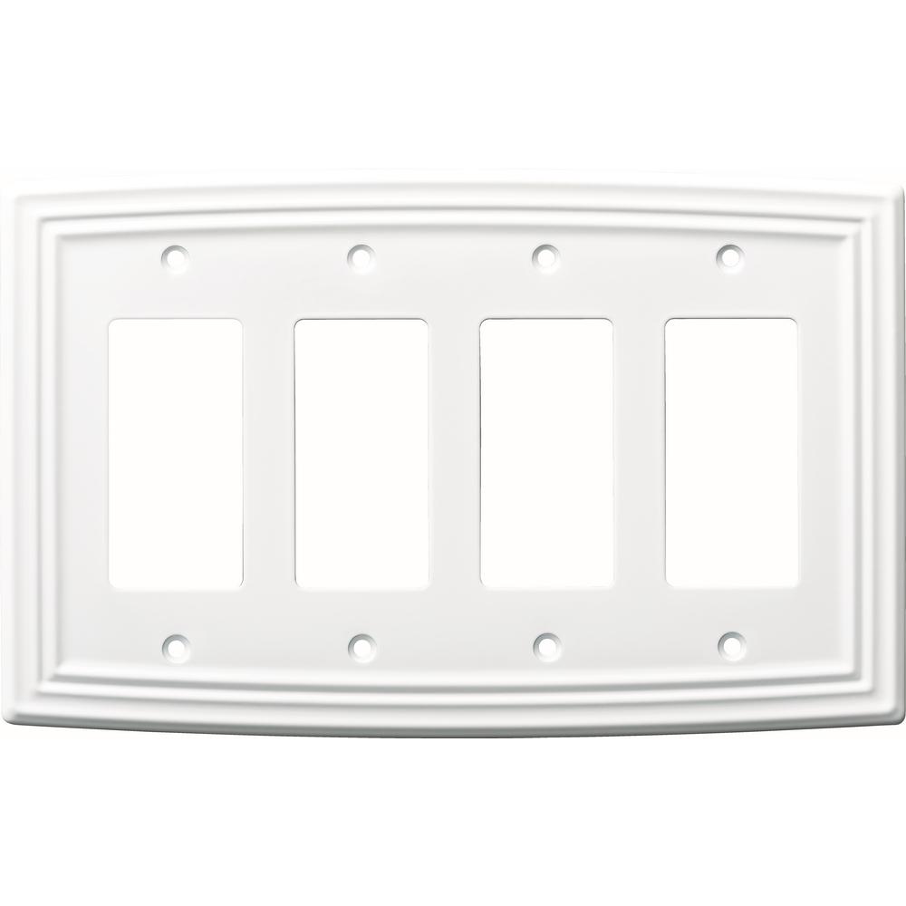white metal light switch covers emery decorative quadruple rocker switch cover pure white metal plates wall the home depot white metal light switch covers emery decorative quadruple rocker switch cover pure white metal plates wall the home depot