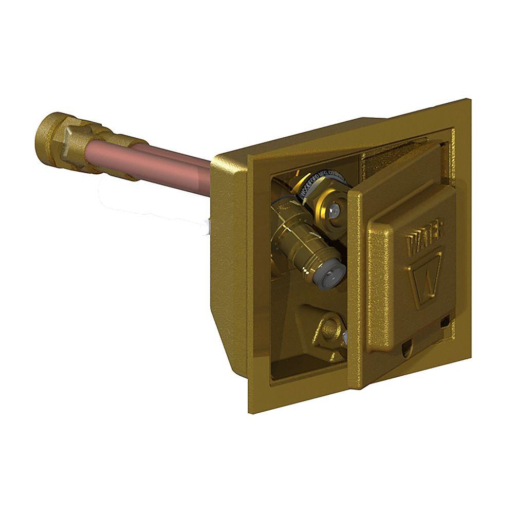 Tectite 1/2 in. Brass Washing Machine Outlet Box with Water Hammer