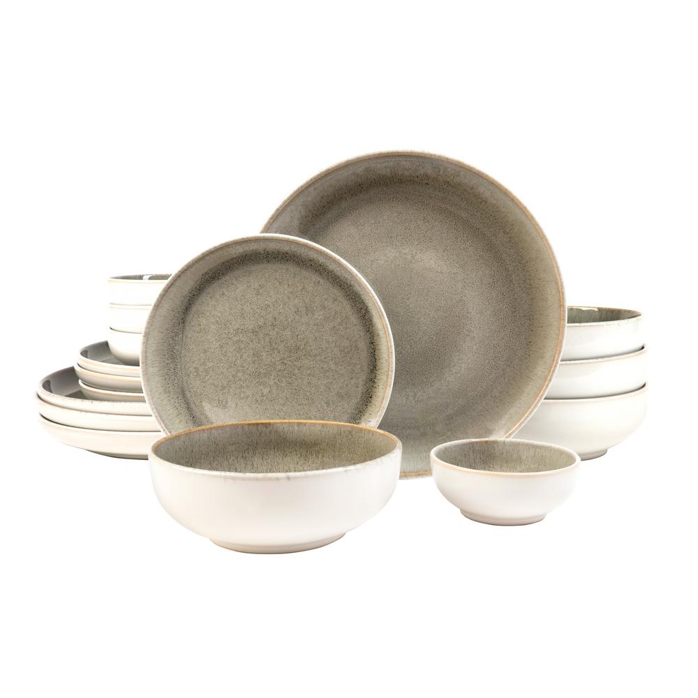 Modern Sango The Home Depot Resona Moss 16 Piece Dinnerware Set