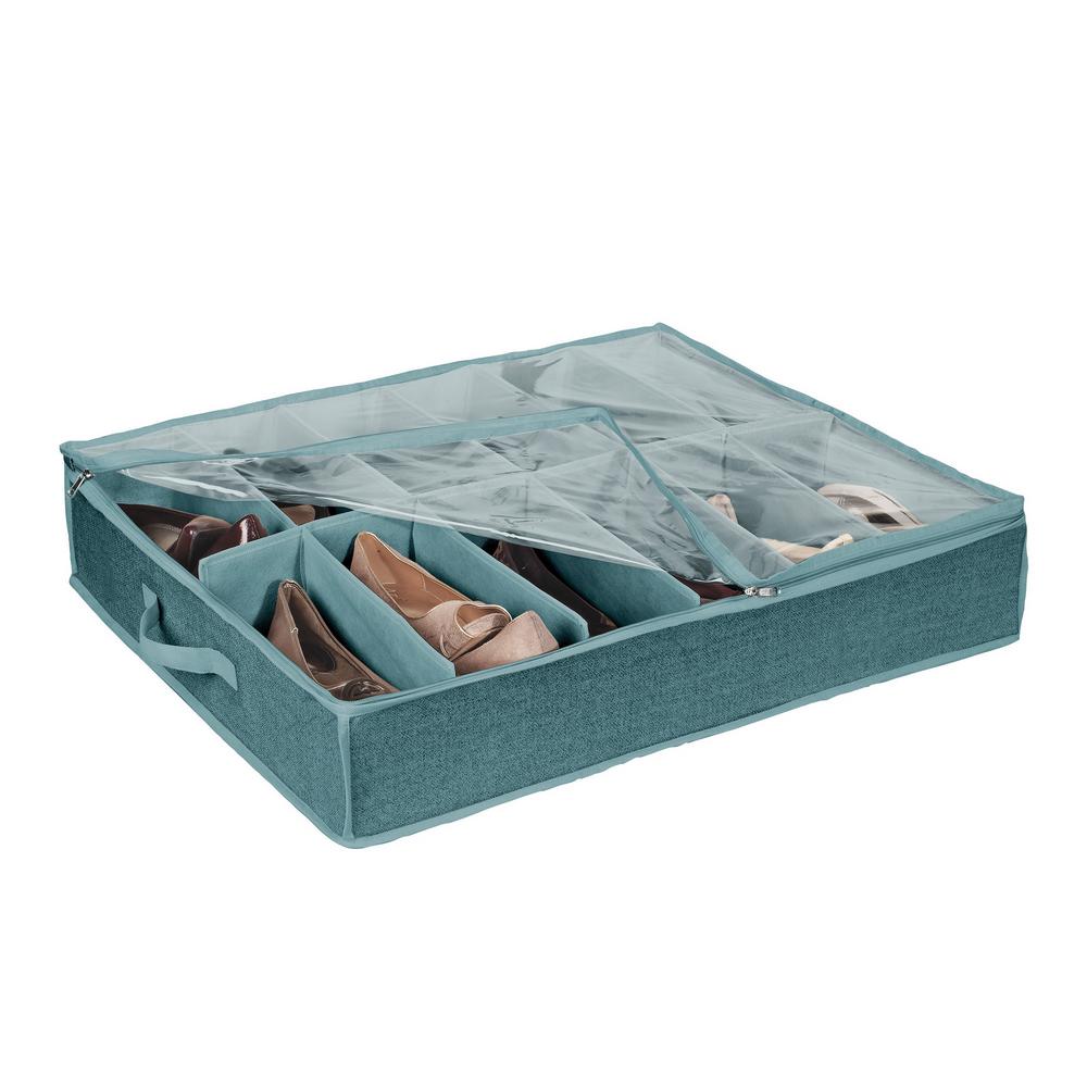 Simplify 12Pair UndertheBed Shoe Box25430DUSTYBLUE The Home Depot