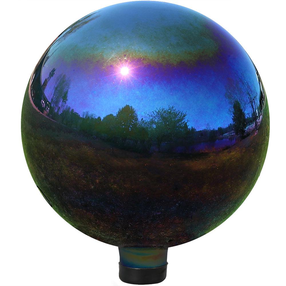 Sunnydaze Decor 10 in. Mirrored Garden Gazing Ball Rainbow-ZIB-945 - The Home Depot