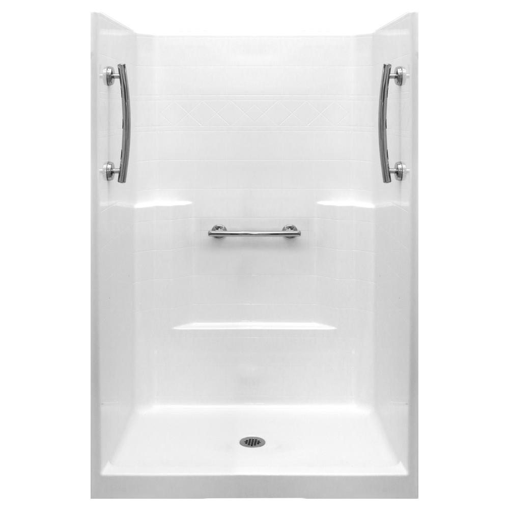 Ella Ultimate 37 in. x 48 in. x 80 in. 1Piece Low Threshold Shower Stall in White with Chrome