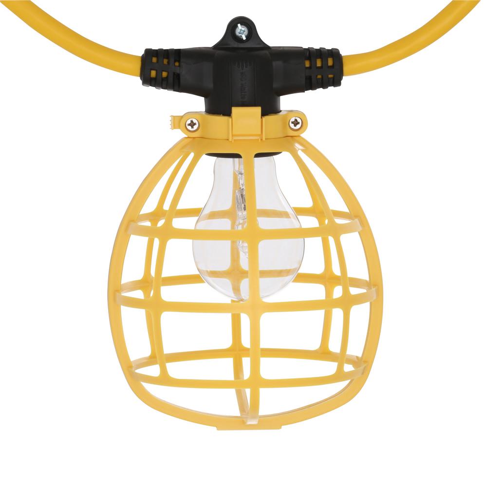 50 Ft. Cord 5Bulb String Caged Work Lights Jobsite Lamp Cage Light