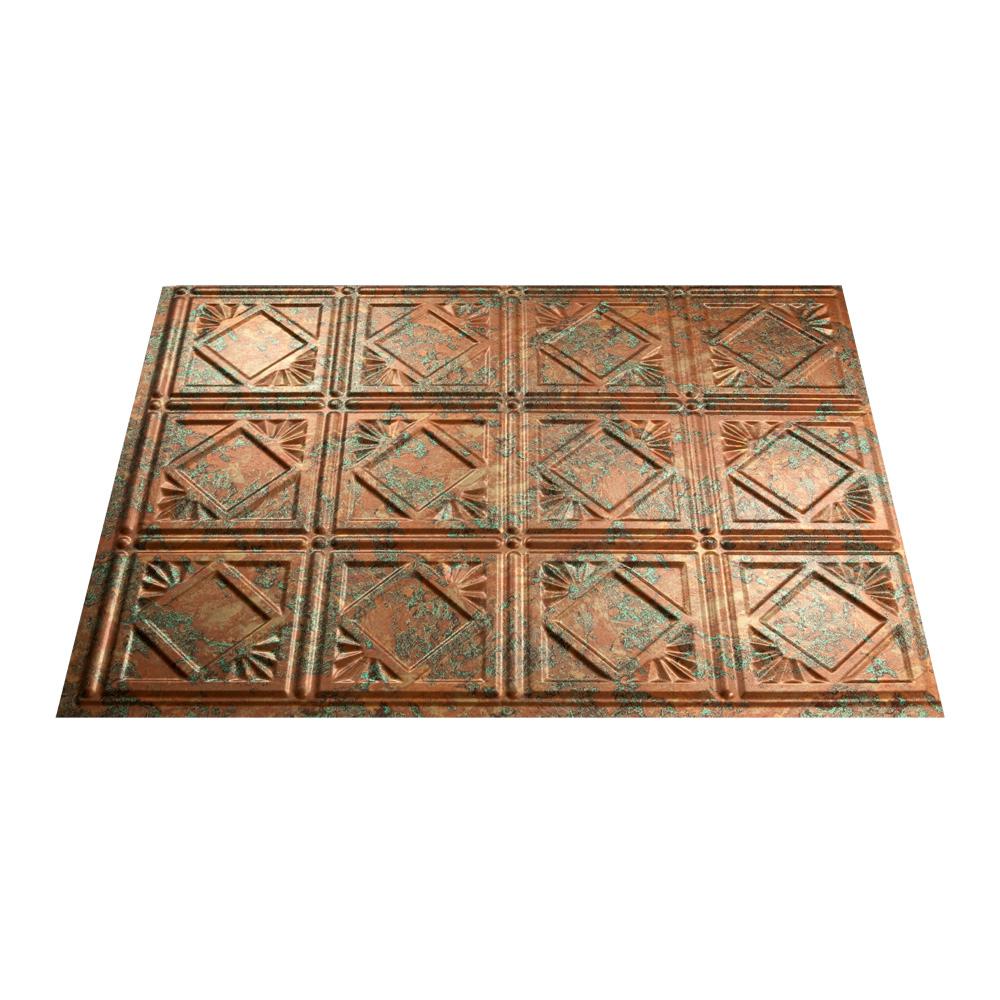 Fasade 18 in. x 24 in. Traditional # 4 Vinyl Backsplash Panel in Copper