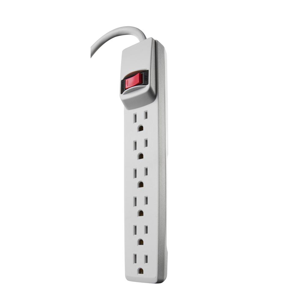Woods 4 ft. 6Outlet Power Strip with Overload Protection41367 The