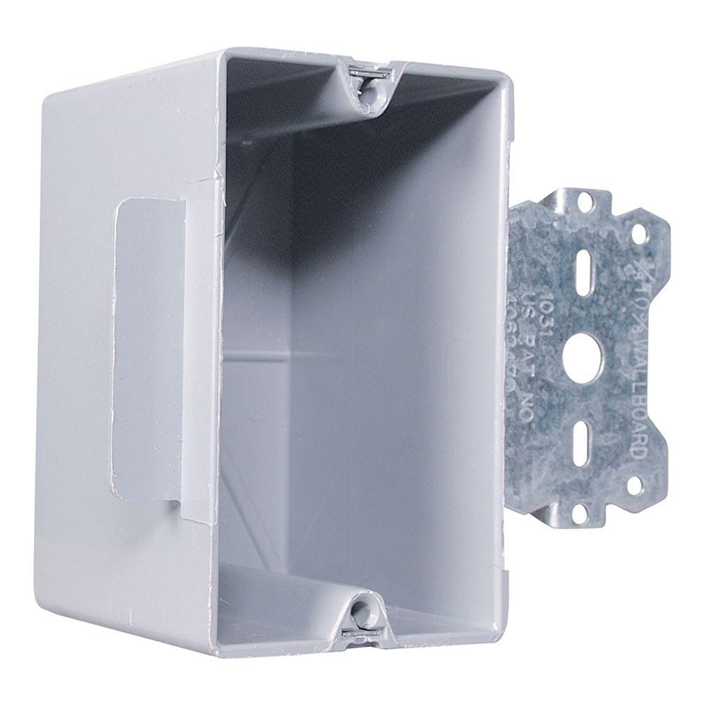 Slater New Work Plastic 1Gang Horizontal Steel Stud Backet Box with