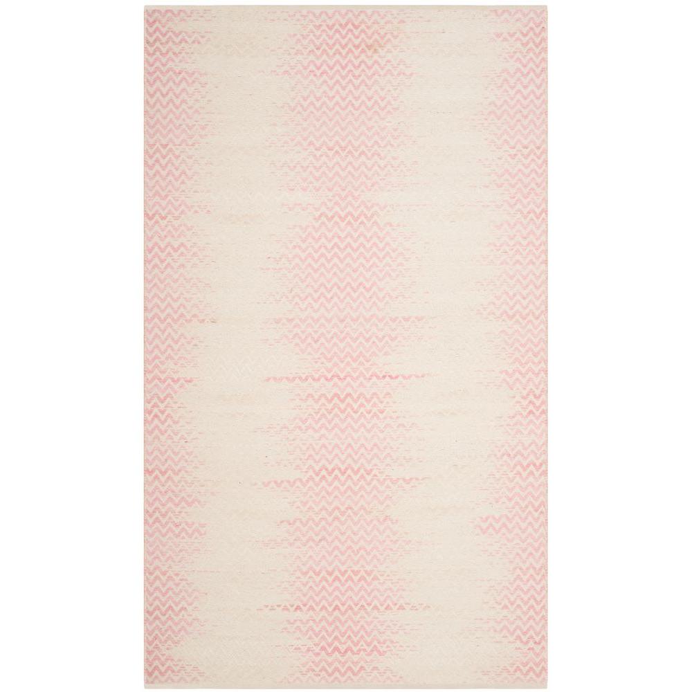 Safavieh Cotton Kilim Light Pink/Ivory 4 ft. x 6 ft. Area RugKLC121E4