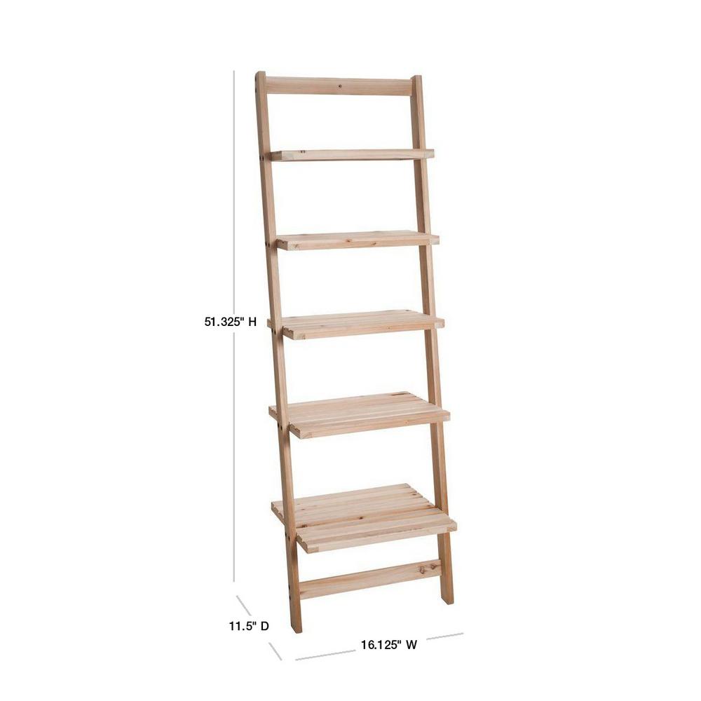 5 Tier Wood Bookcase Display Rack Wall Shelf Ladder Bookshelf Storage Furniture