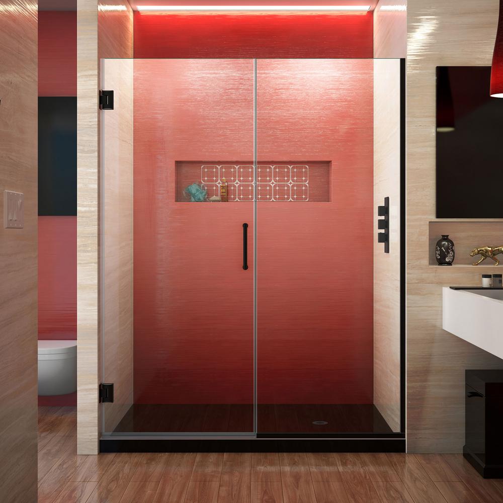 DreamLine Unidoor Plus 56-1/2 In. X 72 In. Frameless Hinged Shower Door ...