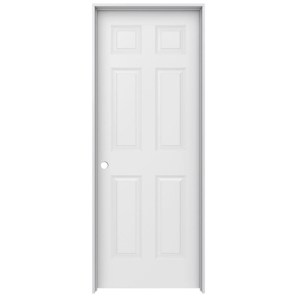 JELDWEN 30 in. x 80 in. Colonist Primed RightHand Textured Solid Core Molded Composite MDF 