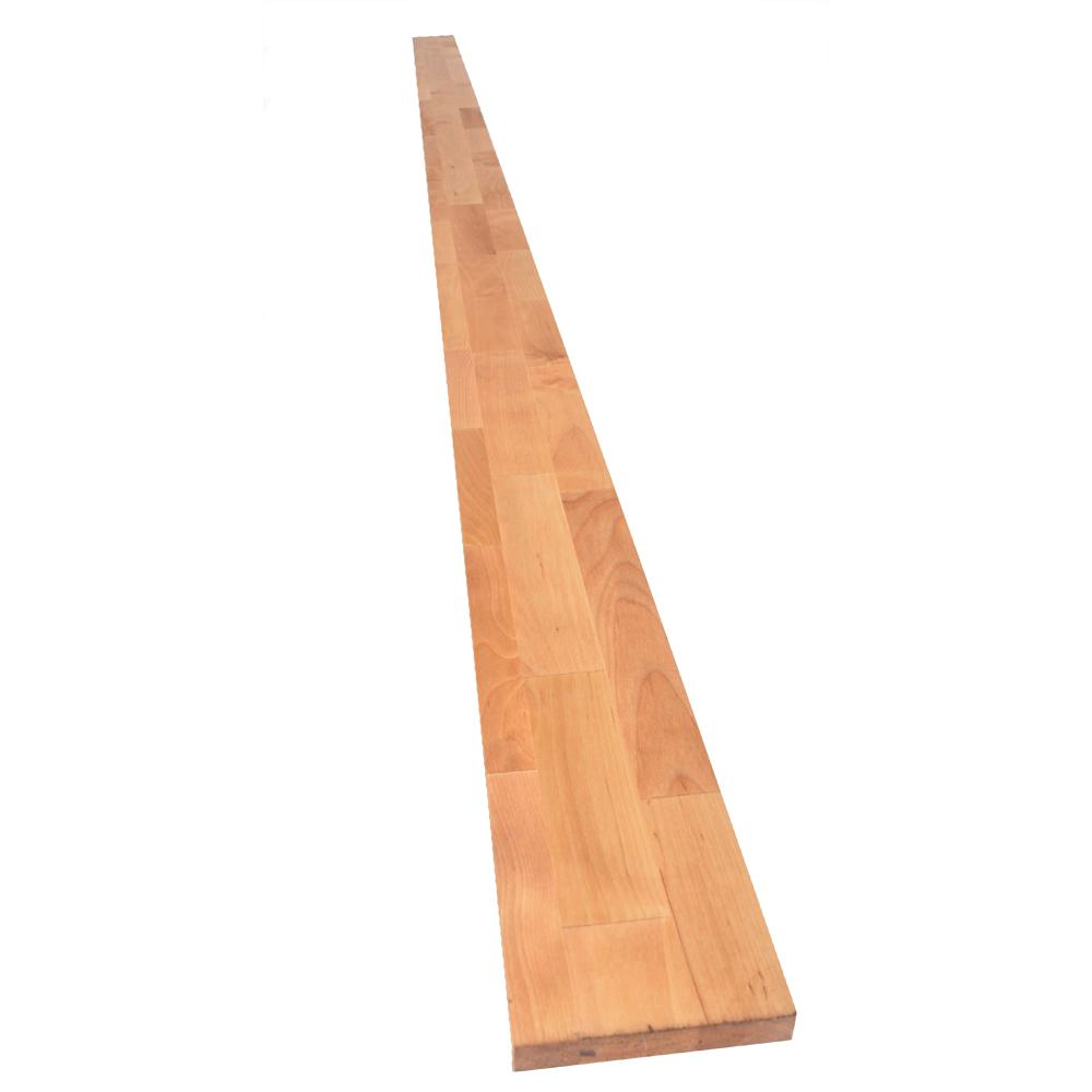 98 in. x 4 in. x .708 in. Wood Butcher Block Backsplash in Unfinished